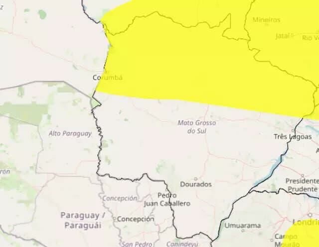 Imagem de compartilhamento para o artigo Previsão indica risco de tempestade em Chapadão do Sul e outros 25 municípios de MS da MS Todo dia